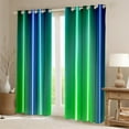 thumbnail image 2 of Green Blue Teal Curtains Ombre Abstract Art Curtains & Drapes ,Geometric Striped Curtains 30%-50% Blackout Stripe Neon Gradient Window Curtain Bedroom Decor, 2 of 6