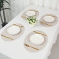 thumbnail image 7 of REGALWOVEN Placemats Set of 6 Oval Placemats for Kitchen Dining Table Decor Table Placemats Wipeable Table Mat Beige 18*12.5Inch, 7 of 7