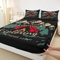 thumbnail image 4 of Castle Fairy Camping Graphic Full Size Sheets 4-Piece for Teens, "Always Exploring" Print Bed Sheets for Bedroom, Red Green, 4 of 6