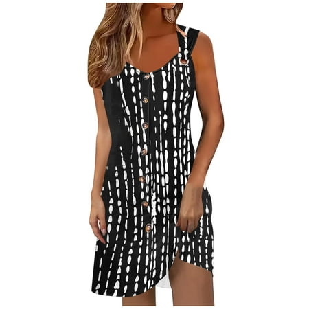 Ruimatai Women s Sexy Crew Neck Strap Dress Summer Elastic Casual Sleeveless Solid Pajama Lingerie Button Down Mini Dress for Couples Vacation