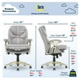 thumbnail image 3 of Serta Back in Motion Technology Fabric Executive Office Chair, Light Gray, 3 of 12