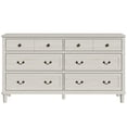 thumbnail image 4 of May Color Large 6 Drawer Dresser for Bedroom, 58" Long Chest of Drawers, Wooden Dresser for Closet, Wood Drawer Organizer for Living Room, Hallway, Light Grey, 4 of 8