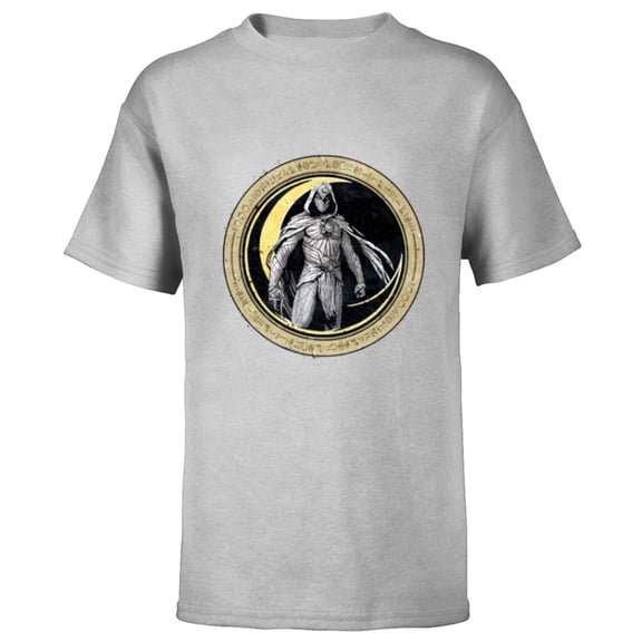 Marvel Moon Knight Crescent Egyptian Hieroglyphs - Short Sleeve T-Shirt for Kids - Customized-Athletic Heather