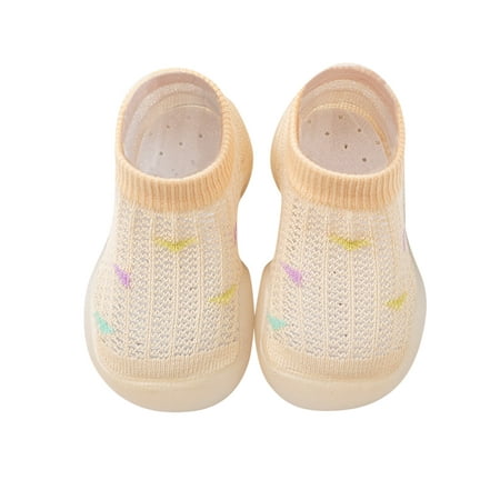 

Khaki Baby Sneakers Infant Boys Girls Socks Shoes Toddler Breathable Mesh The Floor Socks Non Slip Prewalker Shoes