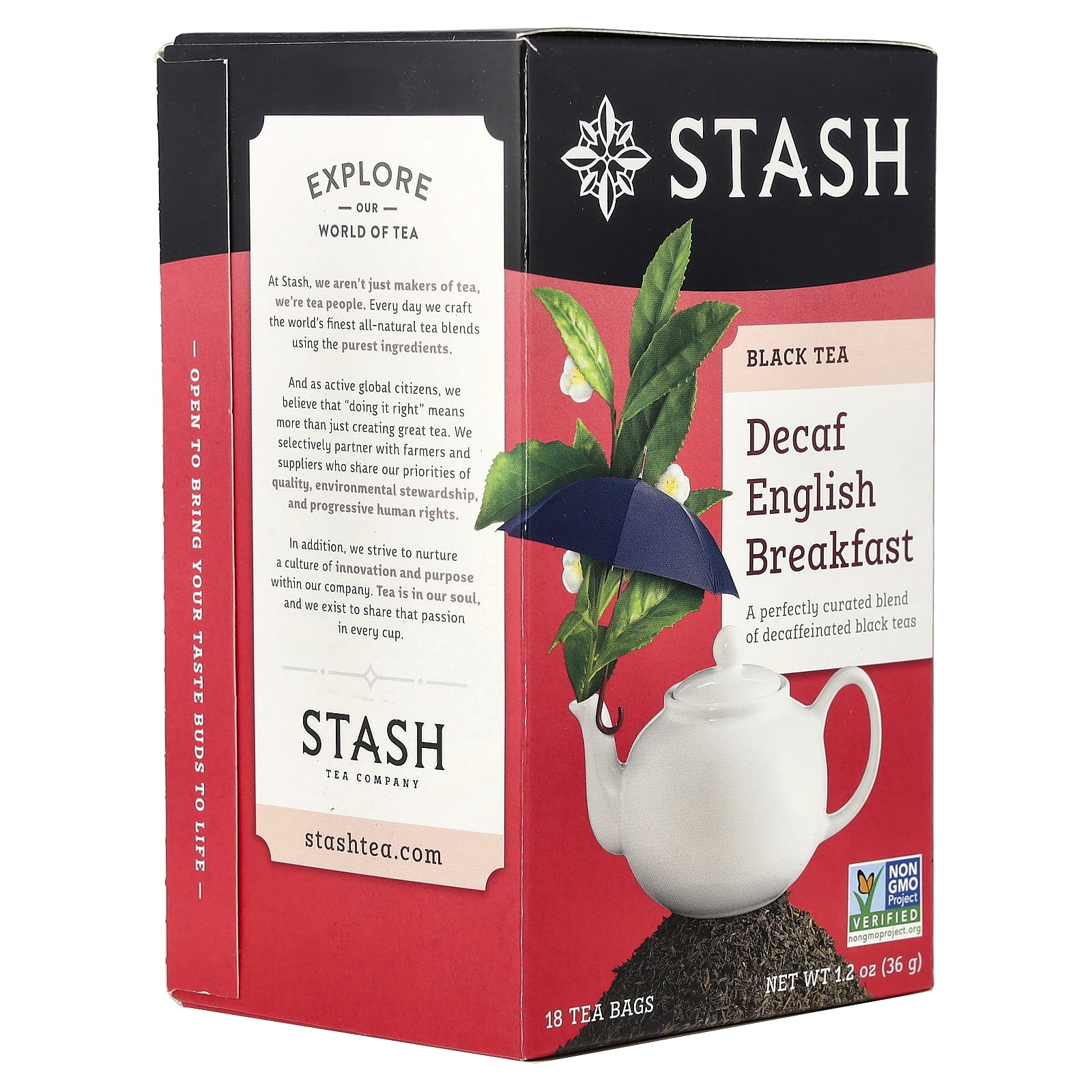(5 pack) Stash Decaf English Breakfast Tea Bags, 18 Count, 1.2 Oz