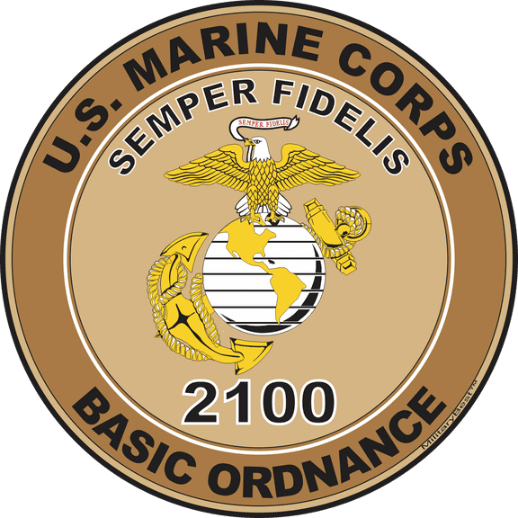 U.S.M.C. MOS 2100 Basic Ordnance Decal 3.8" - Desert Tan