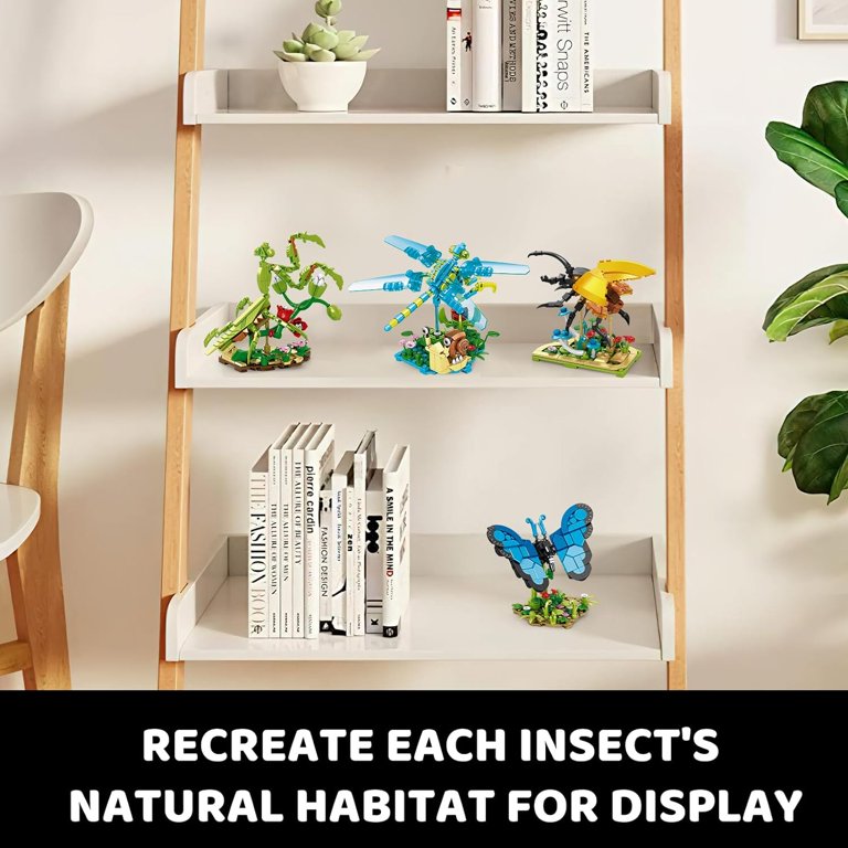 NAYIHOOP Insect Bugs Building Sets Flowers Butterfly Mantis Beetle