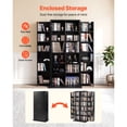 thumbnail image 2 of KFFKFF 6-Tier Media Storage Cabinet, 24.02 x 14.49 x 50 in Organizer for CDs, DVDs, Books, Games, Ideal for Living Room, Home Office, or Recording Room, Black, 2 of 9