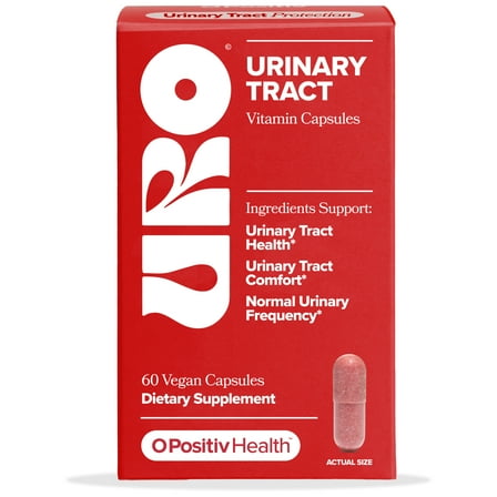 O Positiv URO Urinary Tract Health Vitamin Capsules with Cranberry and D-Mannose, 60 Count