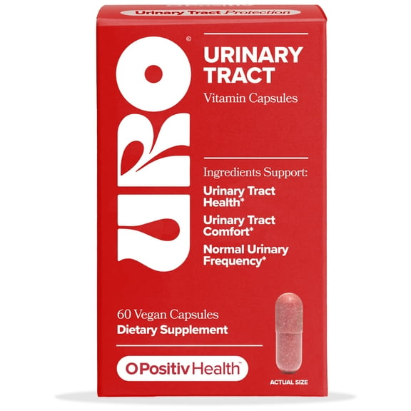 URO Urinary Tract Health Vitamin Capsules with Cranberry and D-Mannose, 60 Count