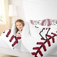 thumbnail image 4 of Homewish Initial K Letter Queen Comforter Set for Teen, Baseball Sports Lover Bedding Sets, Cartoon Ball Print Reversible Bedding Comforter Set, Super Cozy Room Decor, 3pcs, 4 of 8