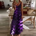 thumbnail image 4 of Purple Dragon Scales Sleeveless Dress Loose Women's Dress Dresses Luxury Evening Dresses, 4 of 9