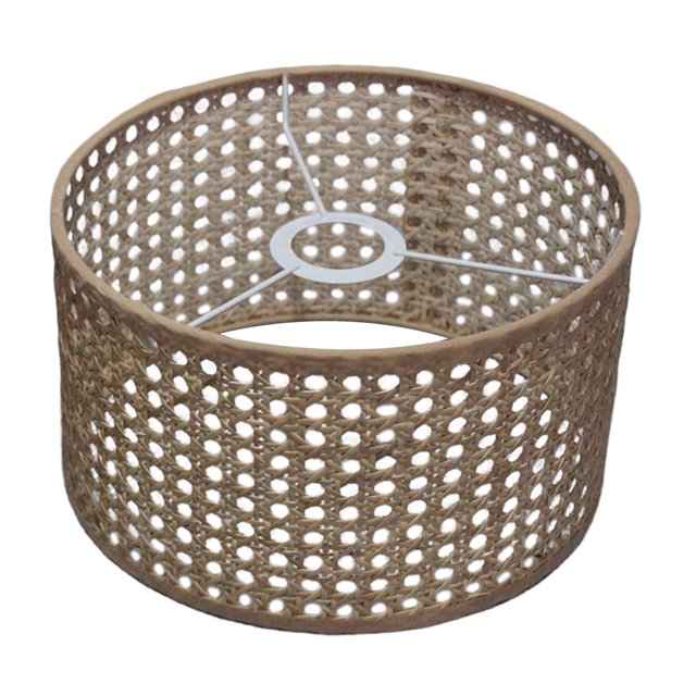 Pantalla de tambor de ratán tejido, pantalla para lámpara de techo, cubierta para lámpara colgante, pantalla para lámpara de araña de pie, lámpara de mesa, 22 cm x 14 cm