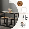 thumbnail image 6 of 3 Pieces Dining Set Compact Table and 2 Chair with Metal Frame for Small Space, 6 of 9