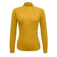 thumbnail image 4 of Fgnfyis Women's Autumn Winter Warm Half Turtleneck Button down Pullover Sweater Top Casual Comfortable Soft Knitwear Yellow XL, 4 of 5