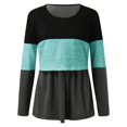 thumbnail image 5 of Youmylove Women Maternity T-Shirt Long Sleeve Crew Neck Color Block Nursed Tops Tee Shirts For Breastfeeding Pregnancy Mama Clothes 2-Pack Comfy, 5 of 7