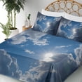 thumbnail image 3 of Ambesonne Scenery Fitted & Top Sheet Set with Shams, Vibrant Sun Clear Sky, Grey Blue, 3 of 5