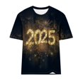 thumbnail image 4 of Camisetas Casuales de Mujer Año Nuevo Impreso Suéter de Manga Corta Cuello Redondo, Top de Moda para el Uso Diario, 4 of 4