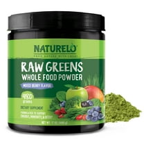 NATURELO Raw Greens Superfood Powder - Mixed Berry - Boost Energy, Detox, Enhance Health - Organic Spirulina - Wheat Grass - Whole Food Nutrition from Fruits & Vegetables - 480 Grams