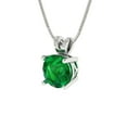 thumbnail image 2 of Clara Pucci 14K White Solid Hypoallergenic Gold 1Ct Emerald Round Brilliant Cut Solitaire Designer Necklace Pendant For May, 2 of 6