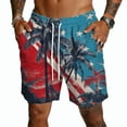 thumbnail image 3 of Havenx Men's 250th Anniversary Usa Shorts Drawstring American Flag Design Shorts with Pockets Elastic Waist Short Pant 4th Of July We the People Freedom Clothing,Light Blue 3XL, 3 of 5