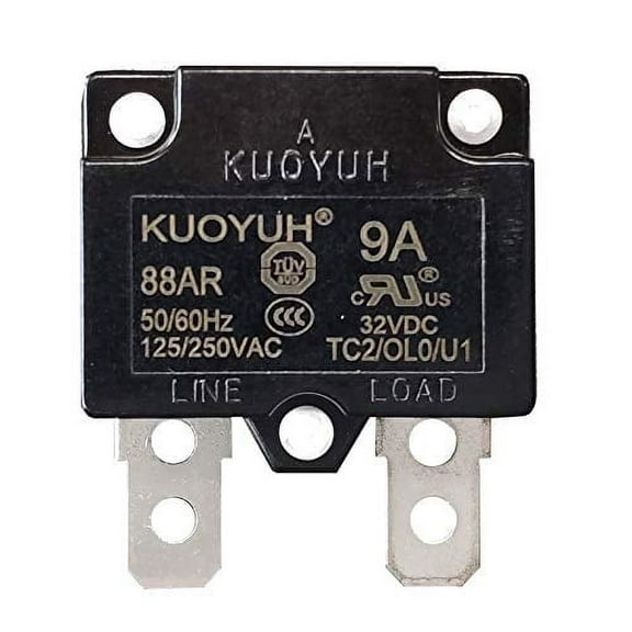 KUOYUH USA 3-9 Amps 88AR Series Automatic-Reset Thermal Circuit Breaker (1-Pack) (9A)