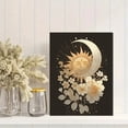 thumbnail image 2 of Celestial Sun Moon Floral Canvas Art, Boho Spiritual Wall Decor for Living Room Bedroom Meditation Yoga Zodiac, 2 of 8