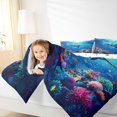 thumbnail image 4 of spefrowx Magic Sea Narwhal Twin Comforter Sets for Kids Boys, Blue Reef Tropical Fish Bedding Set, Polka Dot Reversible, 2pcs, 1 Comforter and 1 Pillowcase, 4 of 6