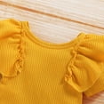 thumbnail image 4 of Kids Girls Summer Clothes Set Knitting Short Sleeve Ruffle Romper Jumpsuit+Tutu Shorts+Headband, 4 of 9