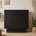 thumbnail image 6 of Dayalane 31" Modern Sideboard Buffet Cabinet with Storage, Arched 2 Doors Entryway Accent Cabinet, Black Wooden Coffee Bar Station Credenza TV Media Console for Living Room, 6 of 9