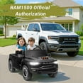 thumbnail image 5 of CASEMIOL 2-Seater 24V Kids Ride on Toys Truck with Remote Control, Licensed RAM 1500 RHO Battery Powered Car for Kids, Electric Ride on Car w/ 3-Point Seat Belts, Bluetooth Music, LED Lights, Black, 5 of 10