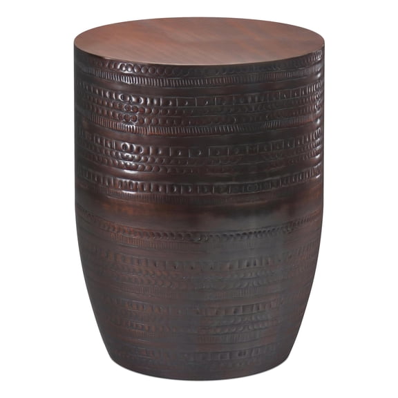 Allora 15" Iron Metal Large Accent Side Table in Oil Rubbed Bronze