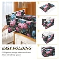 thumbnail image 4 of Foldable Fabric Storage Bin With Handle Collapsible Basket Box Storage With Lid Organizer Rococo Roses, 4 of 7