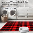 thumbnail image 5 of ODIKA 6'x9' Machine Washable Non-Slip Area Rug, Festive Plaid Checkered Holiday with Winter Motifs High Traffic Rug, Red, 651635, 5 of 5