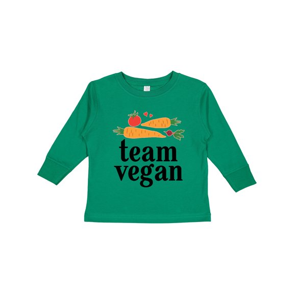 Inktastic Vegetarian Gift Team Vegan Boys or Girls Long Sleeve Toddler T-Shirt