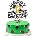 thumbnail image 1 of Decoración para tartas FUNCANDLE Soccer con purpurina dorada para cumpleaños número 12, 1 of 7