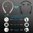 thumbnail image 5 of DEA Foldable Bluetooth Headphones, Wireless Neckband Sports Headset with Retractable Earbuds, Sweatproof Noise Cancelling Stereo Earphones with Mic, 5 of 12