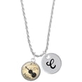 thumbnail image 1 of Delight Jewelry Silvertone Domed Music - Violin Silvertone Script Initial Disc - C - Charm Necklace, 20"+3", 1 of 4
