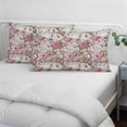 thumbnail image 3 of Light Pink Spring Floral Pillow Covers, Linen Long Throw Pillow Case, Vintage Summer Botanical Holiday Pillow Protector Decorative Cushion Cover for Living Room/Bedroom 16" x 24", 3 of 8