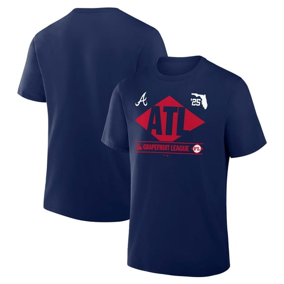 Men's Fanatics Navy Atlanta Braves 2025 Spring Training Grapefruit League True Icon T-Shirt