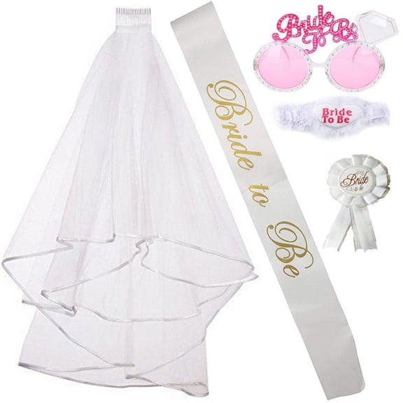 WINDLAND Bride To Be Glasses Bachelorette Party Veil Bride To Be Sash For Bridal Shower