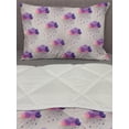 thumbnail image 3 of Geometric Comforter & Sham Bedding Set, Retro Triangle Pattern Geometric Art Mosaic Rain Drops on Polka Dots Print, 3 pcs Duvet Set Microfiber Filling Quilt, 5 Sizes, Purple Grey Pink, by Ambesonne, 3 of 4