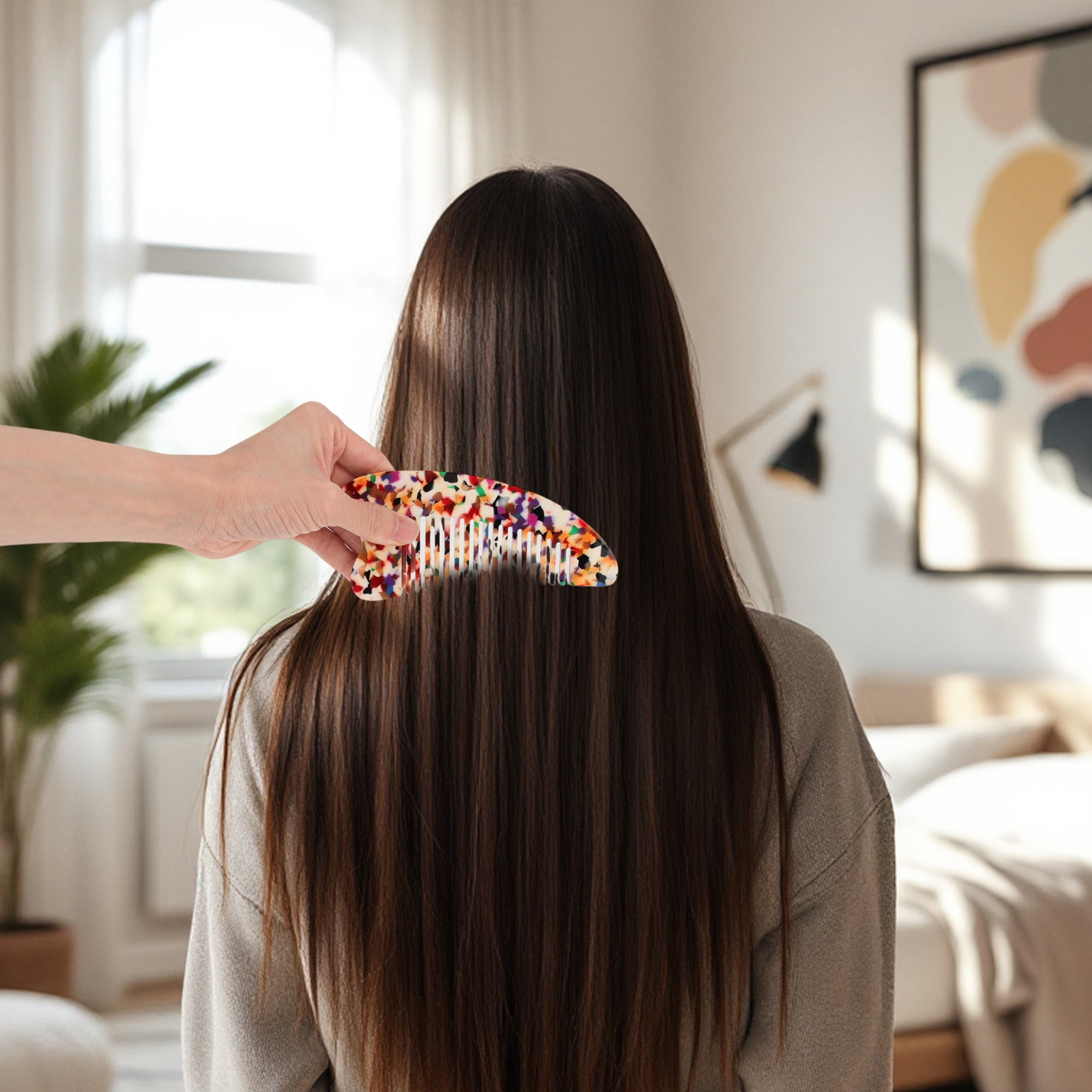 Unique Bargains 1 Pc Anti Static Hair Comb Designed for All Hair Types Styles Colorful