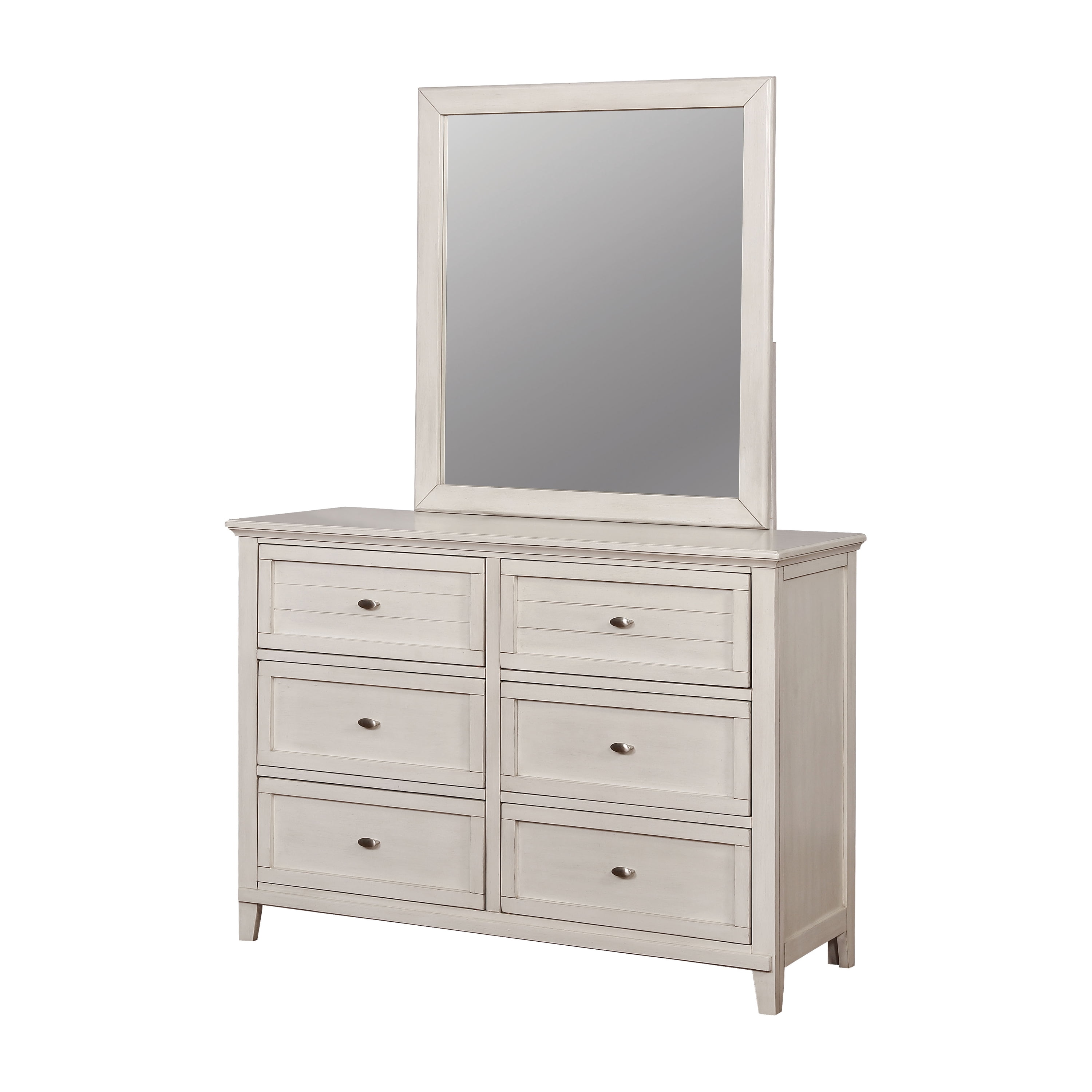 Furniture of America Covington Transitional 6-Drawer Dresser, Antique White