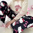 thumbnail image 4 of Hello Kitty Pajamas Pants for Womens, Anime Cat All Over Print Flannel Sleep Bottoms Cute Christmas Home Pants Winter Cartoon Trousers Gift, 4 of 6