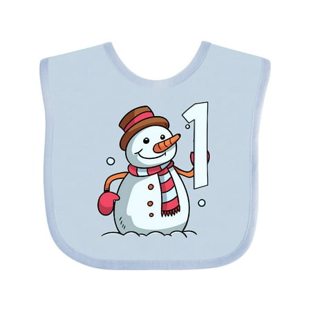 

Inktastic 1st Birthday Snowman Gift Baby Boy or Baby Girl Bib