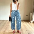 thumbnail image 5 of Polka Dot Jeans Women Y2K Low Rise Baggy Denim Pants Vintage Wide Leg Jeans Streetwear, S, 5 of 6