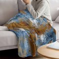 thumbnail image 3 of Blue Brown Abstract Blanket Soft Cozy Warm Throw Blanket for Couch, Plush Fuzzy Flannel Fleece Blankets for Sofa, Gradient Vintage Oil Painting Modern Art Bed Blankets Gifts for Men, 50"x80", 3 of 9
