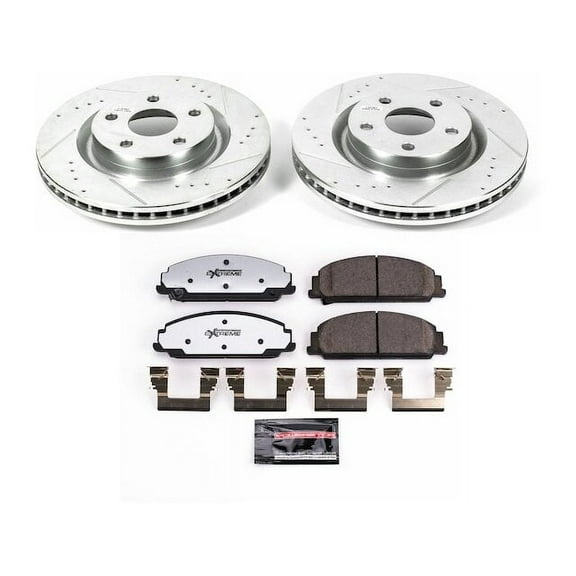 Front Brake Pad and Rotor Kit - Compatible with 2008 - 2009 Pontiac G8 GT
