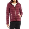 Michael Kors Women's Dark Ruby Hooded Down Packable Jacket Coat with Removable Hood L